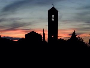 Campanile della Pieve al tramonto